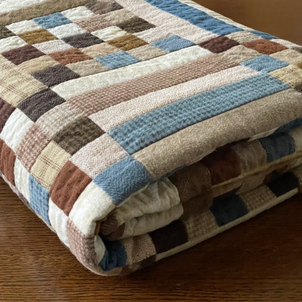 Reserved for Jennifer G - Price adjustment - Handmade Wool and Flannel Quilt