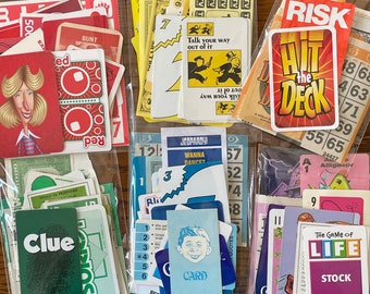 Game Ephemera: Colorful Cards & Play Money - 20 Piece Lot