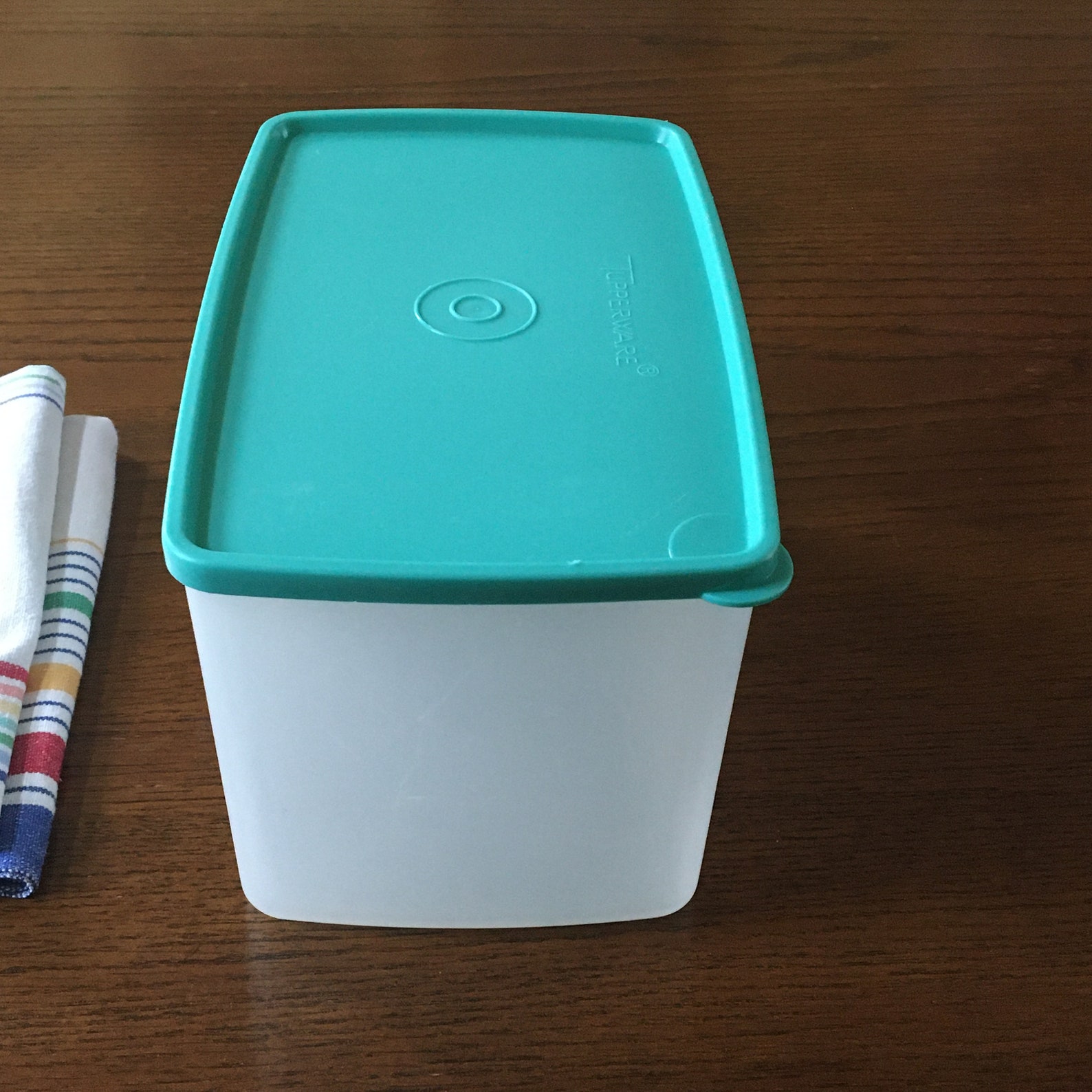 Large Frosted White Tupperware Pack and Stor 1527 with Teal Etsy