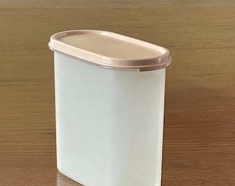 Tupperware Modular Mate Oval 3 - Canister with Country Rose Seal - Items 16171 Stackable Kitchen Pantry Storage