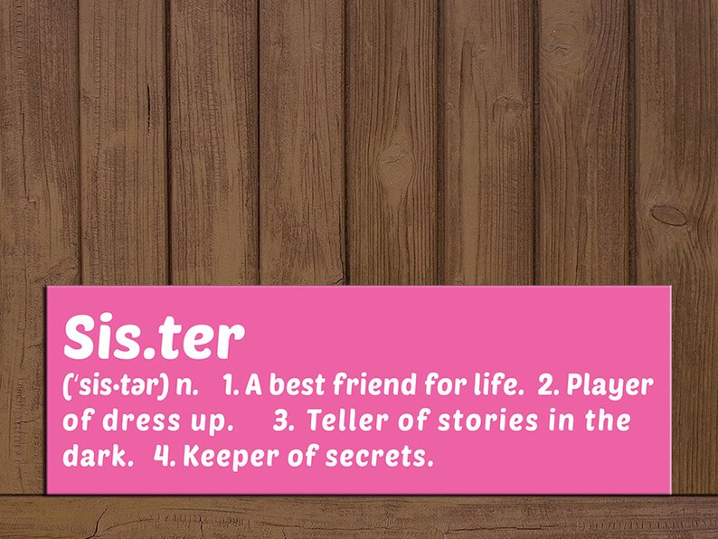 Sister Definition Sibling Wall Plaque Wall Hanging Sign Etsy