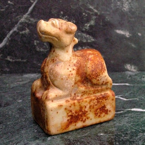 Antique Jade Dragon Seal Figurine Statue image 1