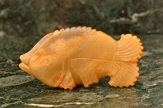 Vintage Jade Fish Figurine Statue Il_570xn