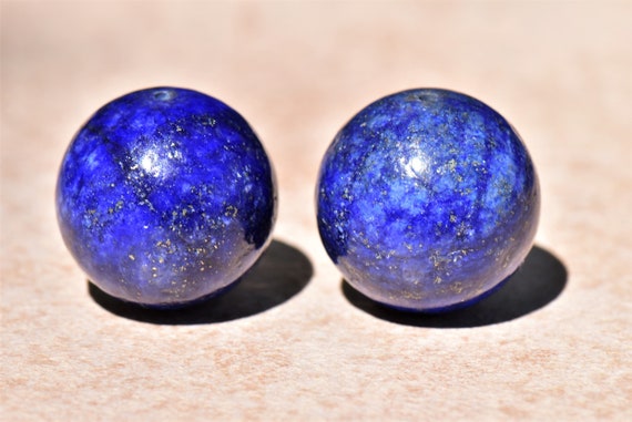 Vintage Lapis Lazuli Round Beads Two 2 Piece Mm Bead Set Etsy