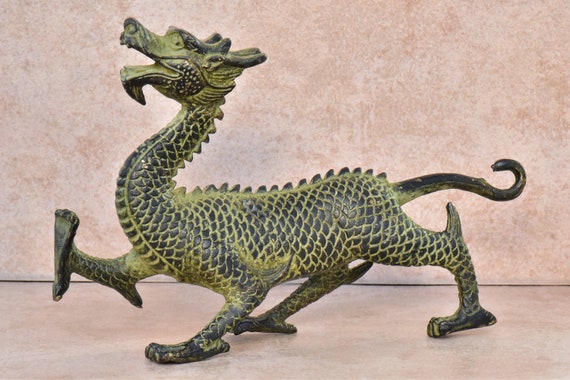 Vintage Bronze Dragon Beast Figurine Statue Il_570xn