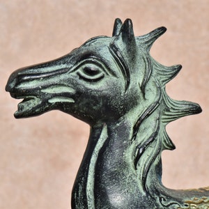 Vintage Bronze Horses Dragon-Phoenix Horse Figurine Statues image 6