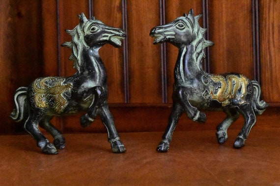 vintage-bronze-horses-dragon-phoenix-horse-figurine-statues-by-guru