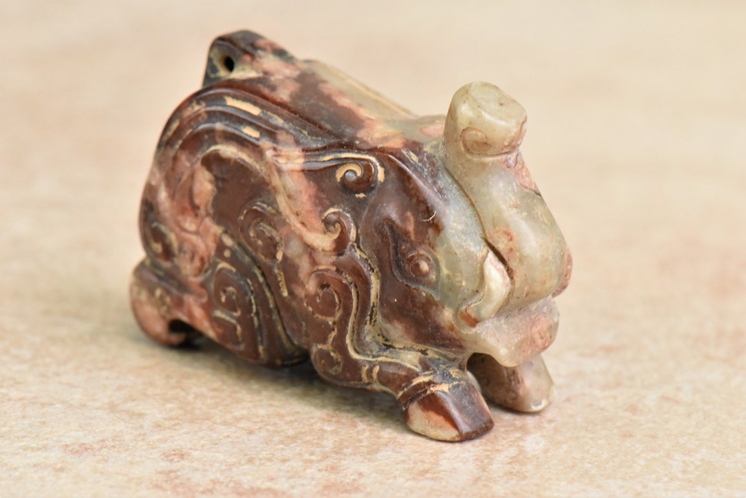 Antique Jade Elephant Figurine Statue Etsy