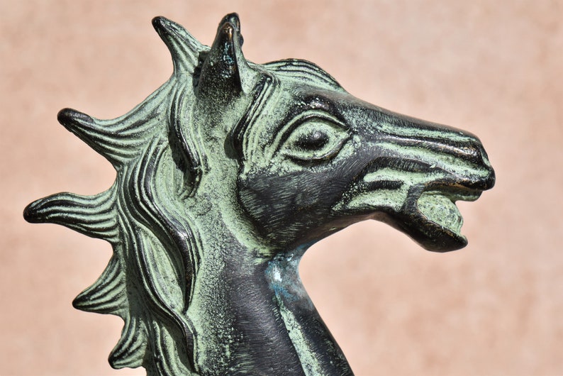 Vintage Bronze Horses Dragon-Phoenix Horse Figurine Statues image 5