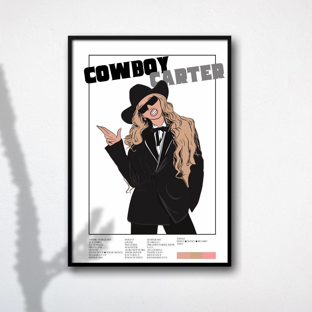 Beyonce Poster COWBOY CARTER Illustratie Digitale Tekening - Etsy