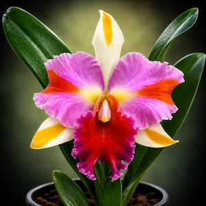 Planta rara de orquídea Cattleya – Flor fragante arcoíris RLC de Tailandia
