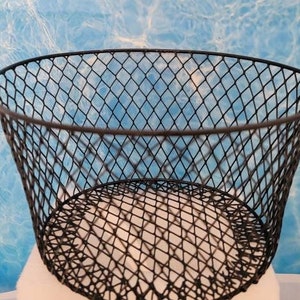 Round orchid wire basket set of 2  for orchids vinyl coated white and black