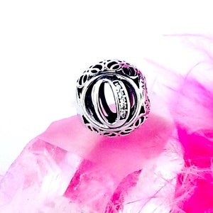 Auténtico Pandora Encanto 791859CZ Letra alfabeto "O" Claro CZ