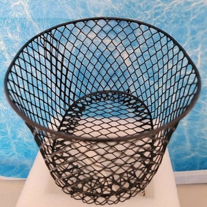 Oval metal wire orchid basket set of 2  vinyl coated white and black