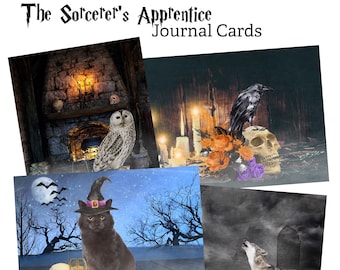 The Sorcerer's Apprentice Printable Junk Journal Cards Digital Download | Halloween Crafts | Ephemera | Scrapbooking | Magic | Wizardry