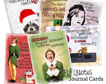 Elf Quotes Printable Junk Journal Cards Digital Download | Elf Cut Apart Cards | Elf 3x4 Cards | Christmas Crafts | Buddy The Elf