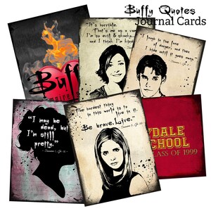 Buffy The Vampire Slayer Quotes Printable Junk Journal Cards Digital Download | Buffy Cut Apart Cards | Buffy 3x4 Cards | Buffyverse