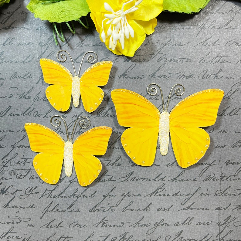 Paper Butterfly Embellishments Butterfly Die Cuts Scrapbooking Wedding Decor Home & Party Decor Walking On Sunshine image 4
