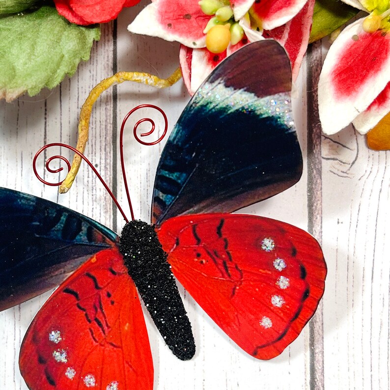 Paper Butterfly Embellishments Butterfly Die Cuts Scrapbooking Wedding Decor Home & Party Decor Lady in Red image 1