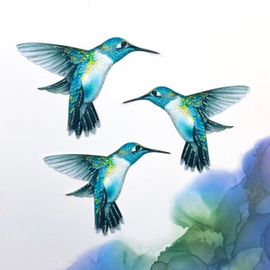 Adornos de colibrí de papel / Troqueles de colibrí / Scrapbooking / Decoración de hogar y fiesta / Azure