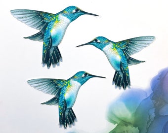 Paper Hummingbird Embellishments | Hummingbird Die Cuts | Scrapbooking | Home & Party Decor | Azure