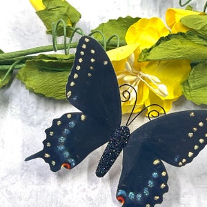 Paper Butterfly Embellishments | Butterfly Die Cuts | Black Swallowtail | Scrapbooking | Wedding Decor | Ebony Wings