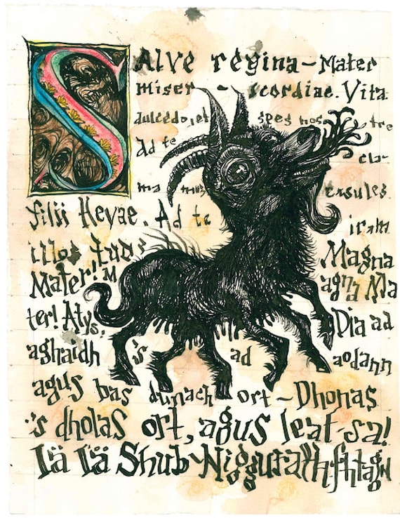 The Black Goat of the Woods, Illuminated - Etsy