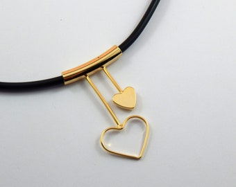 Heart Necklace,Gold Heart Necklace,Mother And Daughter Necklace,Sisters Gift,Best Friend Necklace