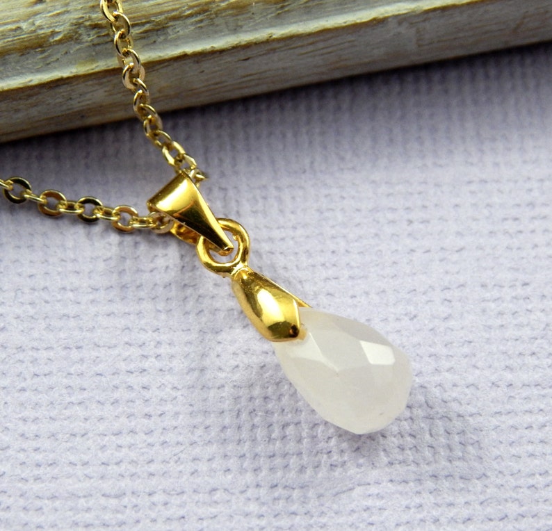 Petite Gold Necklace Rose Quartz Necklace Briolette Necklace Layering Necklace Rose Quartz Layering Necklace