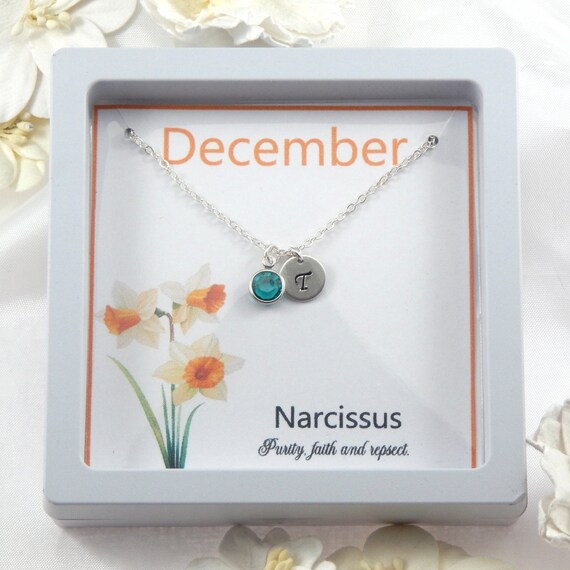 December Birth Flower Necklace Narcissus Flower Necklace November Birthday Birth Month Flower Necklace Etsy