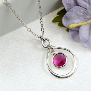 July Birthstone Jewelry,July Birthstone Necklace,Ruby Necklace,July Birthday Gift