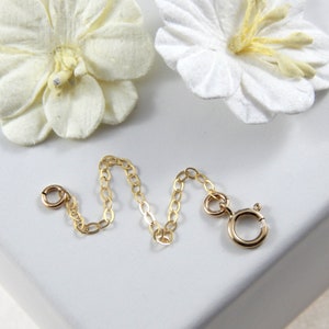 14k Gold Rolo Chain Extender, Real Yellow Gold Necklace Bracelet