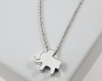 Silver Elephant Necklace,Elephant Necklace,Lucky Elephant Necklace,Elephant Lover Necklace,Personalized Elephant Necklace