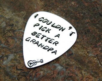 Hand Stamped Guitar Pick,Plectrum,Gift For Grandpa,Fathers Day Gift,Husband Gift,Grandfather Gift,Uncle Gift,Brother