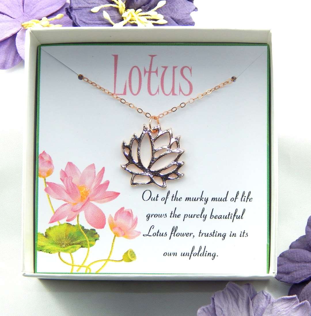 Rose Gold Lotus Flower Necklace: Yoga Jewelry