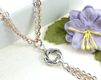 Algerian Love Knot Necklace,Rose Gold, Love Knot Necklace