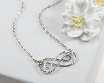 Double Infinity Necklace, Sisters Necklace,Mother and Daughter Necklace,New Mother Necklace, Best Friends Necklace