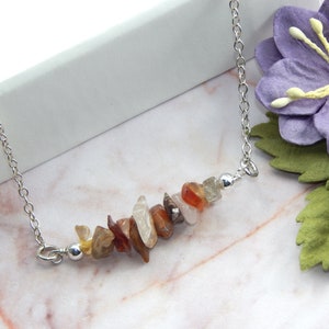 Carnelian Necklace,Colours of Carnelian Bar Necklace,Gemstone Bar Necklace,July Birthstone Necklace,Minimal Necklace,Choose Your Finish