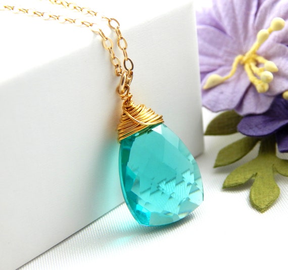 Blue gem shop necklace