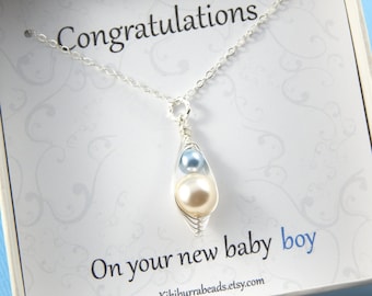 Baby Boy Gift Boxed Necklace New Mother Gift Baby Shower Gift Christening Gift