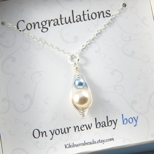 Baby Boy Gift Boxed Necklace New Mother Gift Baby Shower Gift Etsy