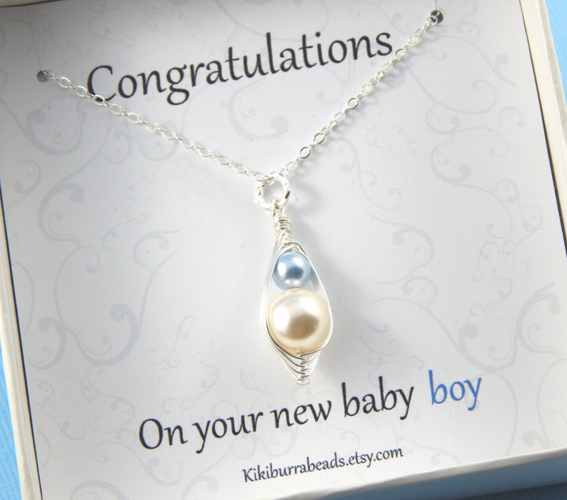 Baby Boy Gift Boxed Necklace New Mother Gift Baby Shower Gift Christening Gift image 1