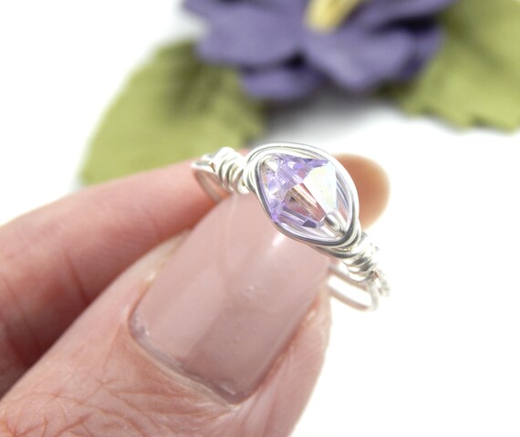 Light blue crystal ring deals