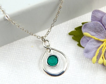 Emerald Necklace,May Birthday Gift,May Birthstone Necklace,May Birthstone Jewelry