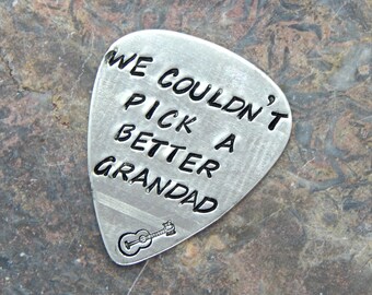 Hand Stamped Guitar Pick,Plectrum,Gift For Grandpa,Fathers Day Gift,Husband Gift,Grandfather Gift,Uncle Gift,Brother