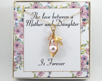 The Love Between A Mother And Daughter Necklace,Two Peas In A Pod Necklace, Gift From Daughter To Mother,Mothers Day Gift