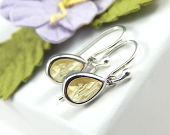 November Birthstone Earrings,Citrine Earrings,Birthstone Earrings,November Birthday Gift,Teardrop Earrings,Yellow Teardrop Earrings