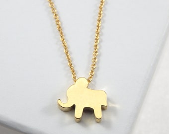 Elephant Necklace,Gold Elephant Necklace,Gold Elephant Pendant Necklace,Lucky Elephant Necklace,Personalized Elephant Necklace