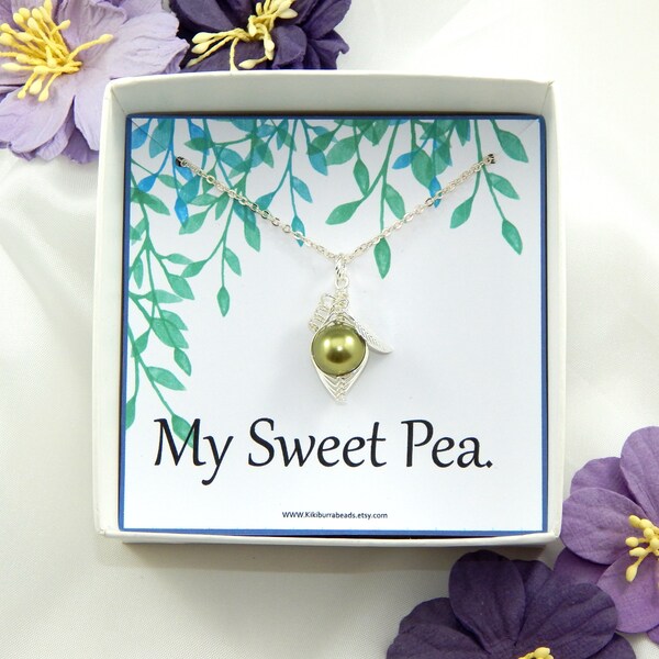 Sweet Pea Necklace Etsy