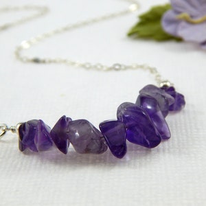 Purple Amethyst Bar Necklace,Amethyst Necklace,February Birthstone Necklace,Amethyst Jewelry